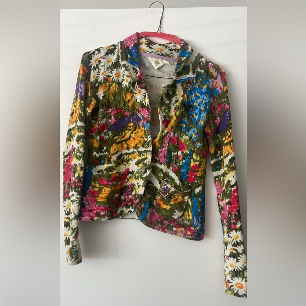 Floral cotton blazer/cardigan